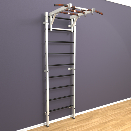 картинка Шведская стенка «LittleSport» Л Белый черные ступени от магазина Лазалка