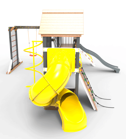 Детская площадка Пикник "Ультра А " Кракен с винтовой трубой