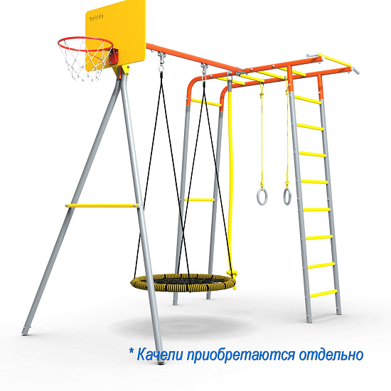 картинка УДСК-5.1 "Тарзан-К" с доп. секцией "Качели" оранжевый/серый от магазина Лазалка
