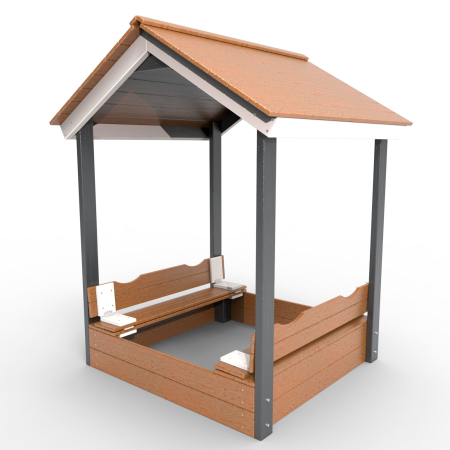 картинка Детская деревянная песочница с крышей "Ультра" от магазина Лазалка