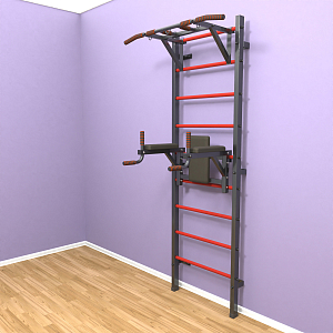 Шведская стенка "LittleSport" Pull-Up 2.0 (черный*красный)