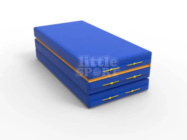 картинка Мат кожзам LittleSport (100х150х10см) складной в 3 сложения синий/желтый от магазина Лазалка