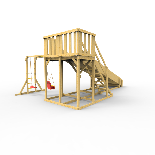 Детская площадка - деревянная горка Пикник "Зима №3" с рукоходом