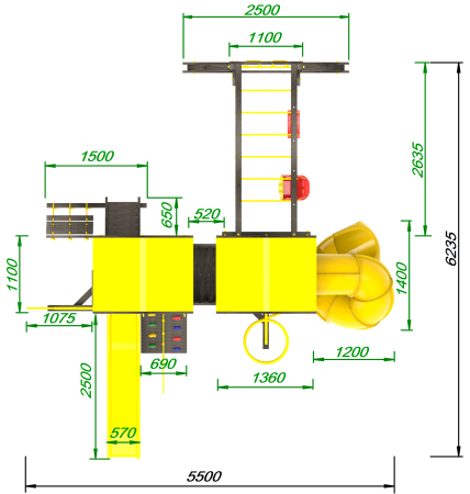 Детская площадка Пикник "Блэк" Пацифик Лайт с винтовой трубой