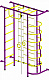 Детский спортивный комплекс ДСК "Пионер-9" с лестницей (пристеночный) пурпурный-желтый