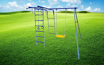 Детский спортивный комплекс для дачи Пионер "Шалун" (ЦК) (Серый)