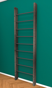 Брашированная шведская стенка "Кастерли" Black (Черные ступени)