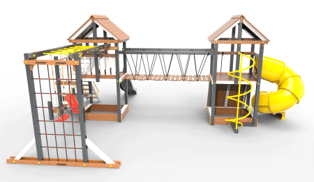 Детская площадка Пикник "Ультра А " Кракен с винтовой трубой