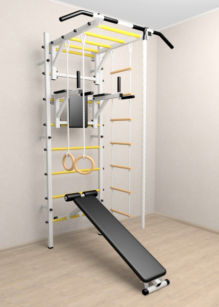 Шведская стенка Sv Sport 525 (Турник рукоход/Брусья/Скамья/Канат/Кольца/Лестница)