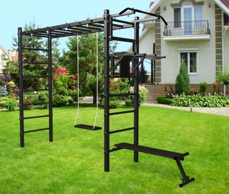 картинка Уличная шведская стенка Sv Sport рукоход У533 (Турник/Брусья/Скамья/Деревянные) от магазина Лазалка