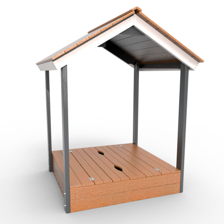 картинка Детская деревянная песочница с крышей "Ультра" от магазина Лазалка