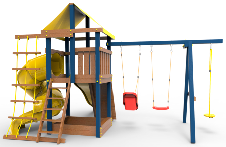 картинка Детская игровая площадка Пикник  "Элит" с винтовой трубой (синий) от магазина Лазалка