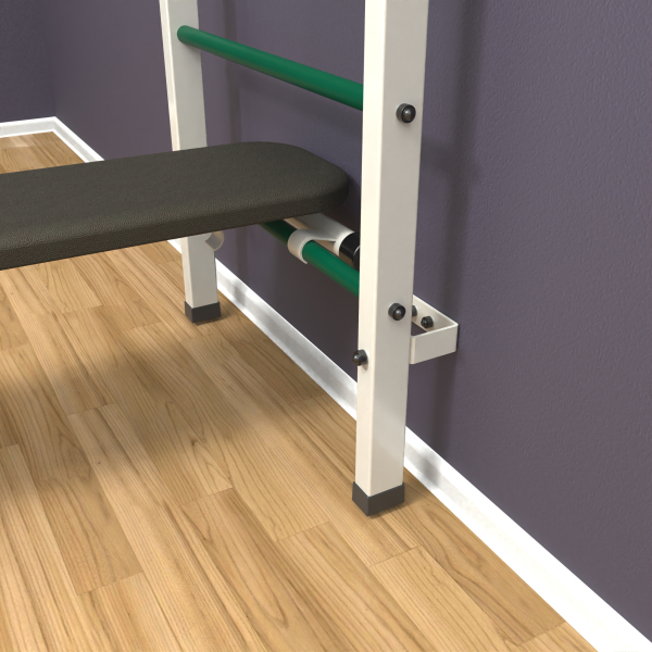 Шведская стенка «LittleSport» White Long 3.0 зеленые ступени