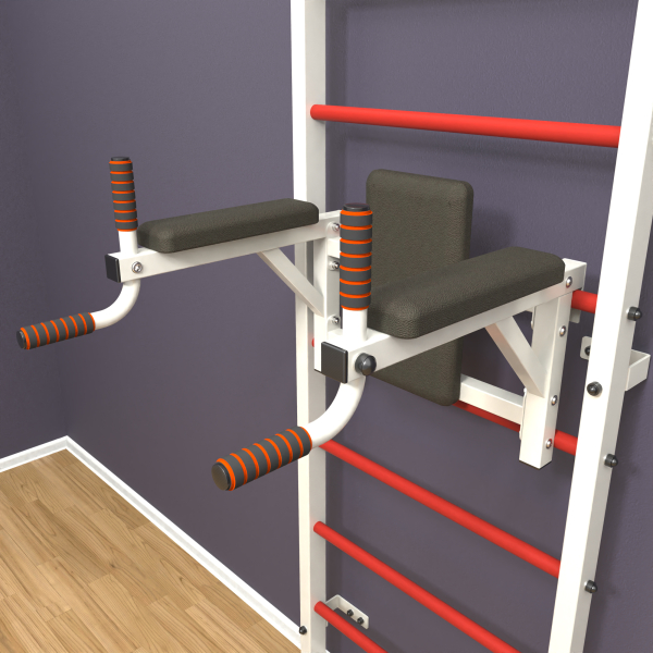 картинка Шведская стенка «LittleSport» White Long 2.0 красные ступени от магазина Лазалка