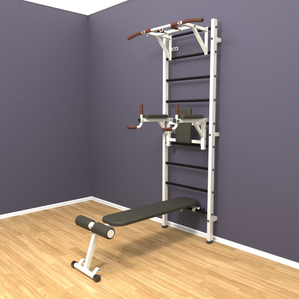 Шведская стенка «LittleSport» White Pull-Up 3.0 черные ступени