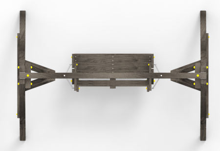 Деревянные качели Пикник 2 "Блэк" (диванчик на цепях)