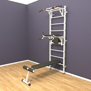 Шведская стенка «LittleSport» White Pull-Up 3.0 белые ступени