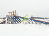 Зимняя деревянная горка "IgraGrad Snow Fox 12 м" с двумя скатами мод.4