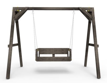 Деревянные качели Пикник 2 "Блэк" (диванчик на цепях)