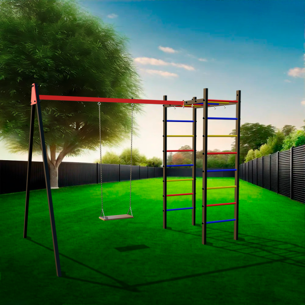 картинка Уличный спортивно-игровой комплекс Sv Sport У3004В1 (Деревянные/Подвесы на втулке) от магазина Лазалка