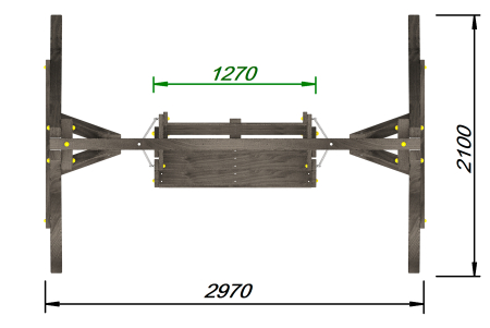 Деревянные качели Пикник 2 "Блэк" (диванчик на цепях)