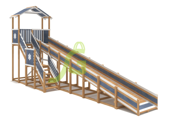 Зимняя горка "IgraGrad Snow Fox (Домик)", скат 10 м мод.2