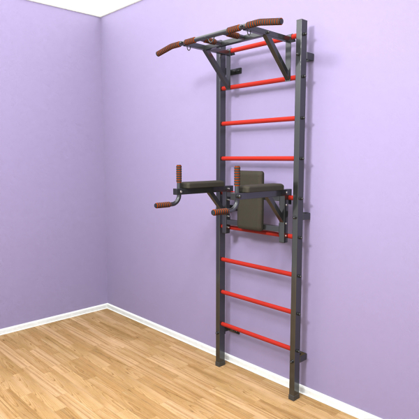 Шведская стенка «LittleSport» Graphite Pull-Up 2.0 красные ступени