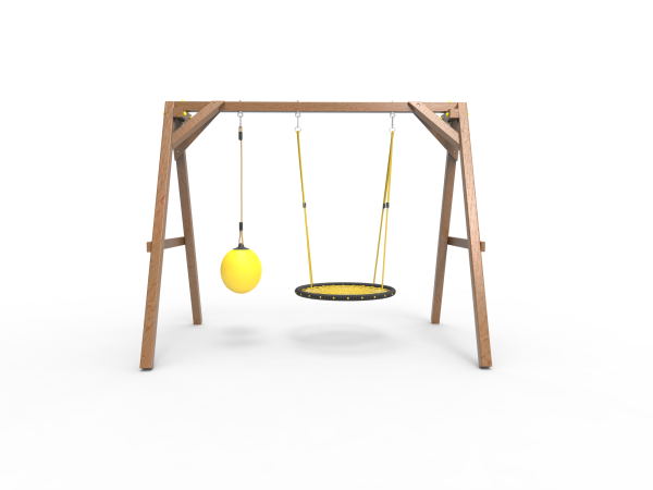 Деревянные качели Пикник 2 "Оптимус" (качели гнездо 1м + качели drop)