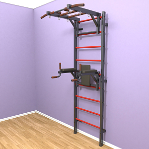 Шведская стенка «LittleSport» Graphite Long 2.0 красные ступени