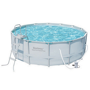 Каркасный бассейн 427х122см, 15232л, фильтр-насос 3028л/ч, тент, лестница, Bestway, 56444 BW