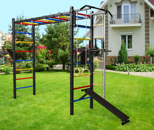 Уличная шведская стенка Sv Sport рукоход У510 (Турник/Брусья/Скамья/Канат/кольца/лестница)