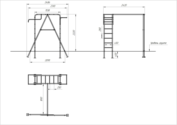 картинка Детский спортивный комплекс для дачи Пионер "Дачный мини" (Гнездо 80В) от магазина Лазалка